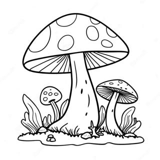 Colorful Psychedelic Mushroom Coloring Page 8977-7340