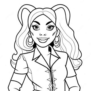 Clawdeen Wolf In Stylish Outfit Coloring Page 8997-7355