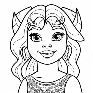 Clawdeen Wolf In Stylish Outfit Coloring Page 8997-7356