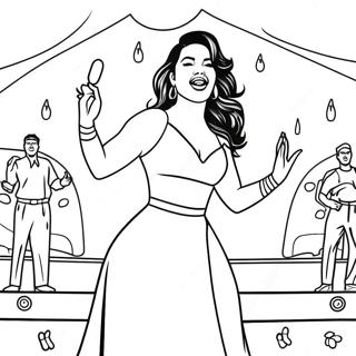 Selena Quintanilla Performing On Stage Coloring Page 9007-7364