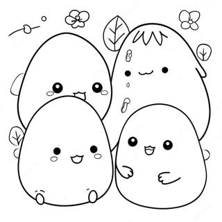 Cute Sumikko Gurashi Characters Coloring Page 9017-7372