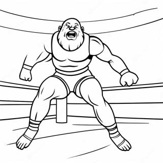 3d Wrestler Jumping On Opponent Coloring Page 9037-7385