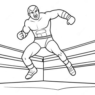 3d Wrestler Jumping On Opponent Coloring Page 9037-7386