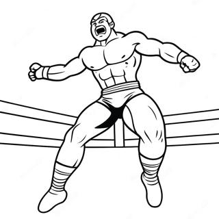 3d Wrestler Jumping On Opponent Coloring Page 9037-7387