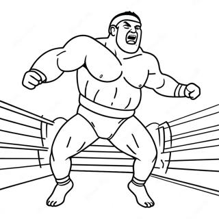 3d Wrestler Jumping On Opponent Coloring Page 9037-7388