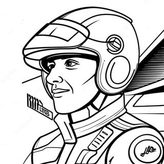 Formula 1 Driver In Action Coloring Page 9057-7401