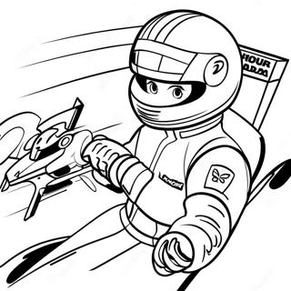 Formula 1 Driver In Action Coloring Page 9057-7404