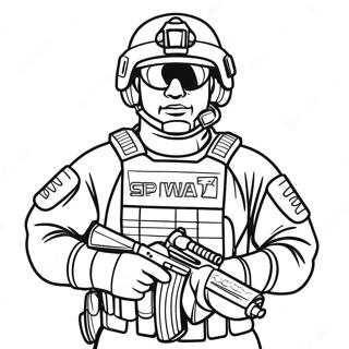 Swat Officer In Tactical Gear Coloring Page 9067-7409