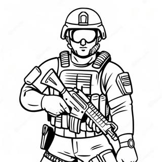 Swat Officer In Tactical Gear Coloring Page 9067-7410