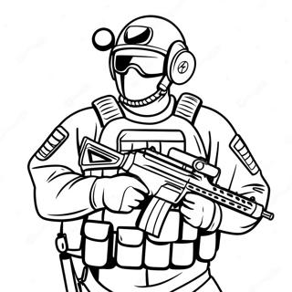 Swat Officer In Tactical Gear Coloring Page 9067-7411