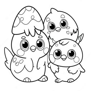 Cute Hatchimal Friends Coloring Page 9087-7425