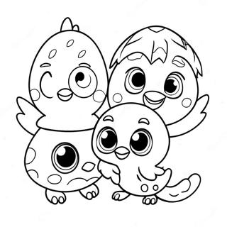 Cute Hatchimal Friends Coloring Page 9087-7427