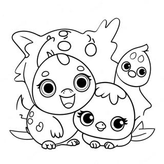 Cute Hatchimal Friends Coloring Page 9087-7428