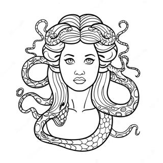 Mythical Medusa With Snakes Coloring Page 9097-7433