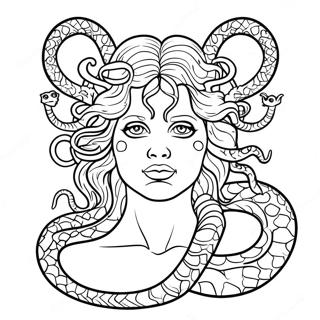 Mythical Medusa With Snakes Coloring Page 9097-7435