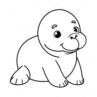 Cute Baby Walrus Coloring Page 9107-7441