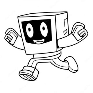 Geometry Dash Character Jumping Coloring Page 9117-7449