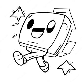 Geometry Dash Character Jumping Coloring Page 9117-7451