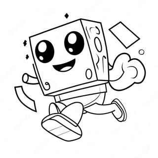 Geometry Dash Character Jumping Coloring Page 9117-7452