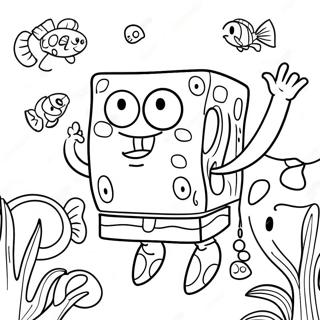 Spongebob Squarepants Underwater Adventure Coloring Page 912-729