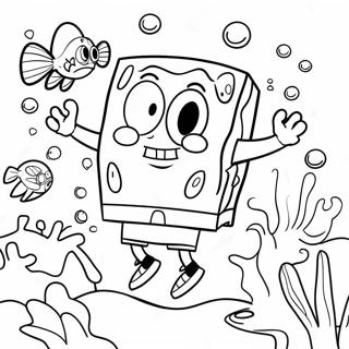 Spongebob Squarepants Underwater Adventure Coloring Page 912-730