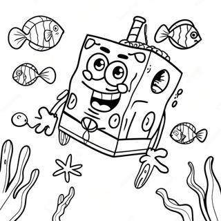 Spongebob Squarepants Underwater Adventure Coloring Page 912-731