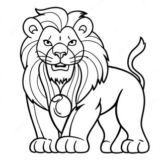 Majestic Leo Roaring Coloring Page 9137-7466