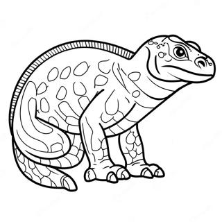 Realistic Komodo Dragon Coloring Page 9147-7473