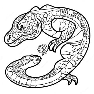 Realistic Komodo Dragon Coloring Page 9147-7474