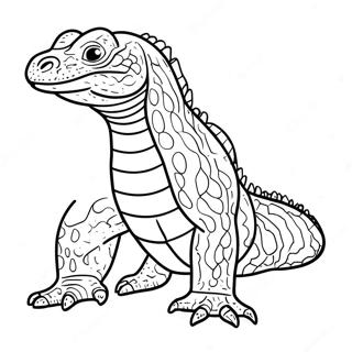 Realistic Komodo Dragon Coloring Page 9147-7476