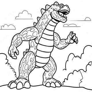 Giant Kaiju Battle Coloring Page 9167-7490