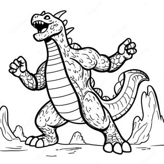 Giant Kaiju Battle Coloring Page 9167-7492