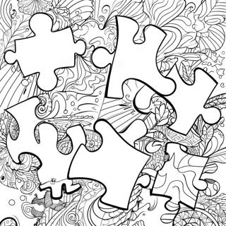 Colorful Puzzle Pieces Autism Awareness Coloring Page 9187-7506