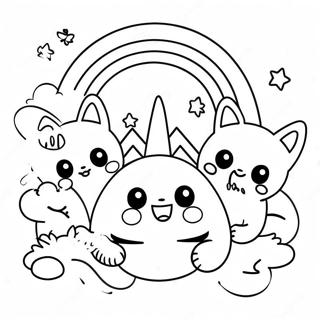 Cheerful Rainbow Friends Yellow Coloring Page 9207-7521