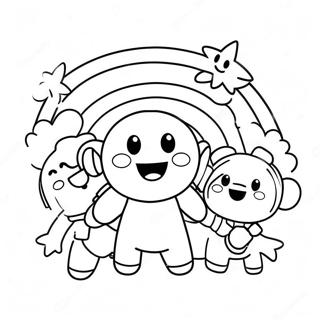 Cheerful Rainbow Friends Yellow Coloring Page 9207-7522