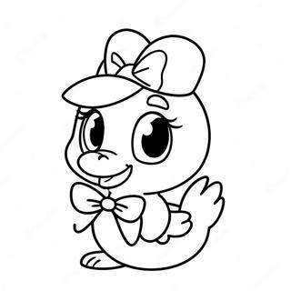 Cute Daisy Duck In A Bow Coloring Page 922-739