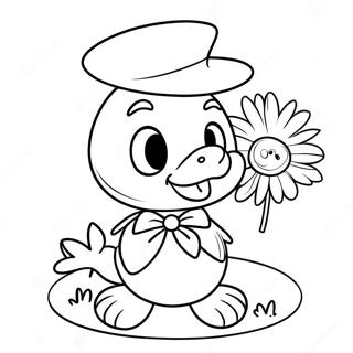 Cute Daisy Duck In A Bow Coloring Page 922-740