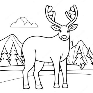 Reindeer Coloring Page 9246-7550