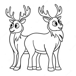 Reindeer Coloring Page 9246-7551