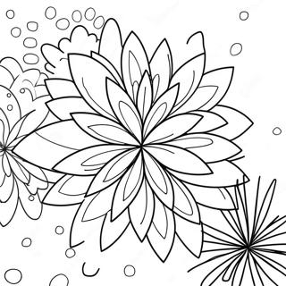 Colorful Fireworks Display Coloring Page 9257-7564