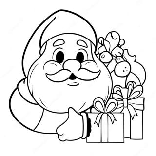 Jolly Santa Claus With Gifts Coloring Page 92-78