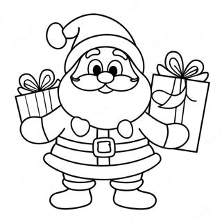 Jolly Santa Claus With Gifts Coloring Page 92-79