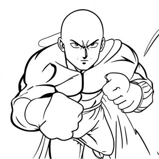 Saitama In Action Coloring Page 9307-7601