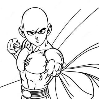 Saitama In Action Coloring Page 9307-7604