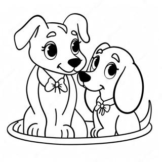 Cute Lady And The Tramp Coloring Page 9317-7609