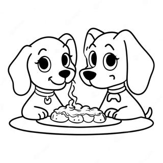 Cute Lady And The Tramp Coloring Page 9317-7610