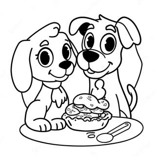 Cute Lady And The Tramp Coloring Page 9317-7611