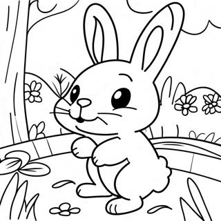 Cute Peter Rabbit In A Garden Coloring Page 9327-7619