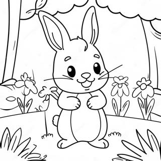 Cute Peter Rabbit In A Garden Coloring Page 9327-7620