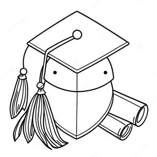 Kindergarten Graduation Cap And Gown Coloring Page 9346-7630